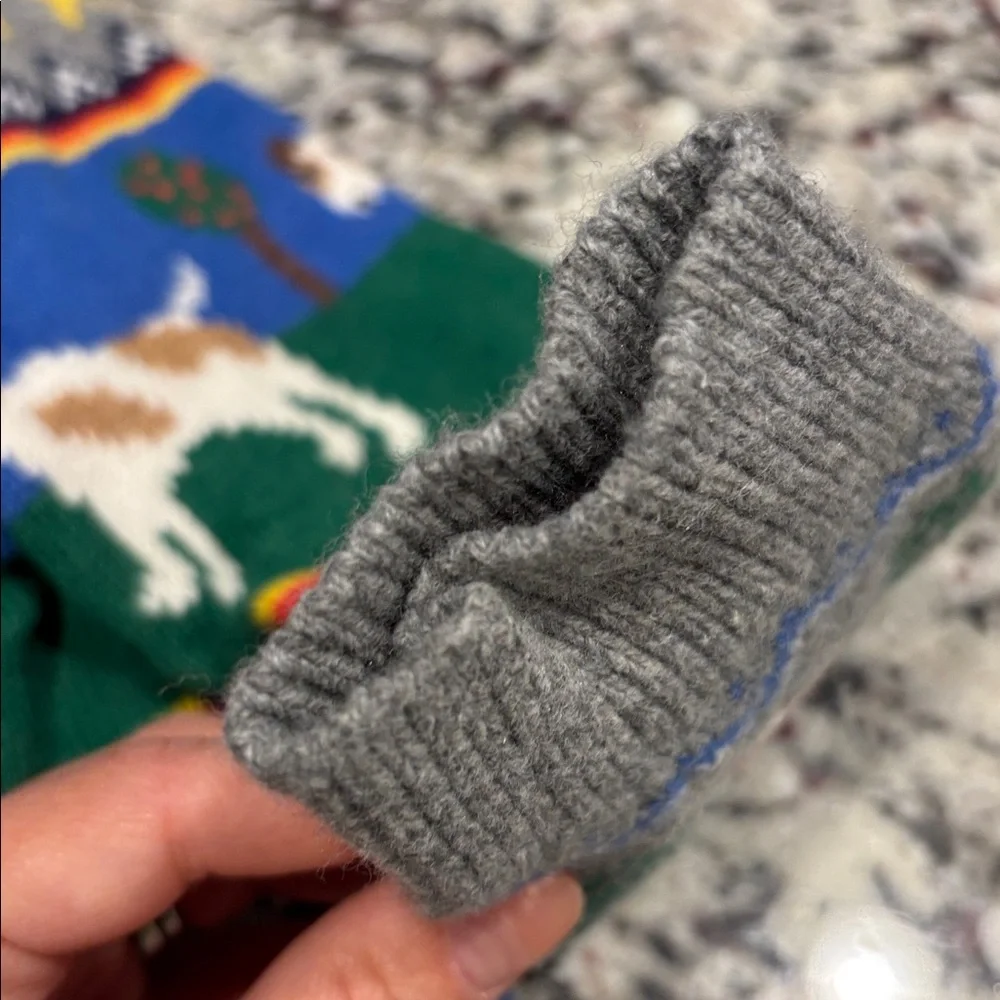 Mini Boden Gray Sweater with Colorful Patterns - Picture 6 of 8